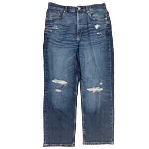 Arizona sz 12 Jeans Blue Vintage Straight Leg High Rise Slim Hip Thigh Distress